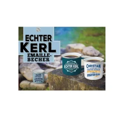 Echter Kerl-Emaille Becher