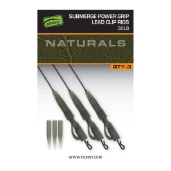 Fox EDGES™ Naturals Submerge Power Grip Lead Clip Leaders 40lb 3 x 75 cm