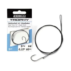 Zebco Trophy Stahlvorfach 1x7 - Einzelhaken